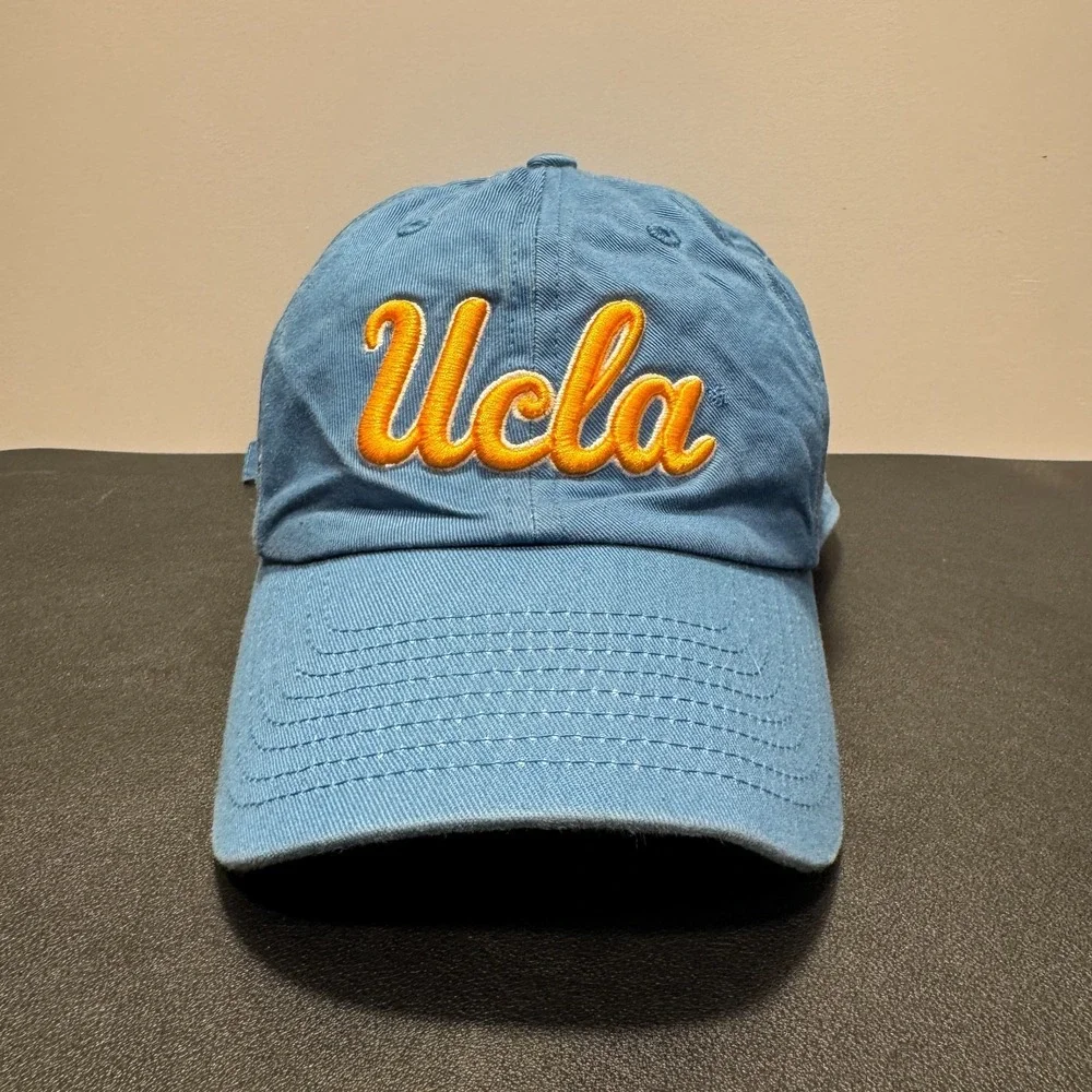 UCLA Bruins Hat Cap Blue Gold Strap Back Script Logo Fan Favorite OSFA Dad Adult